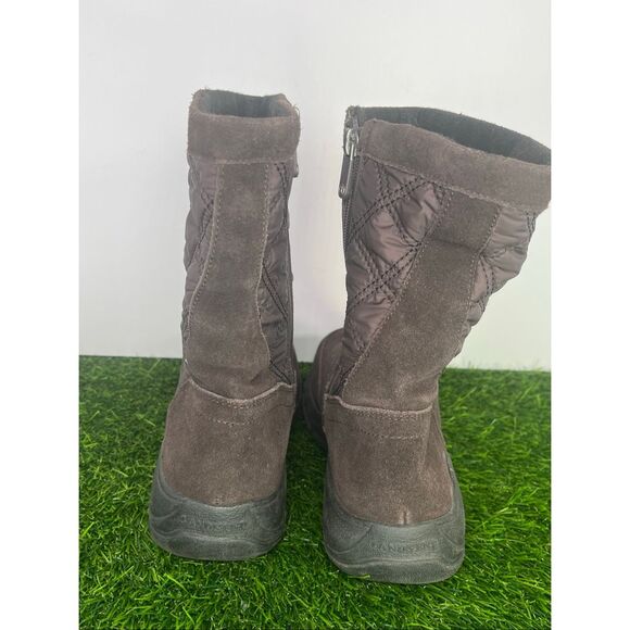 Lands’ End Women’s Winter Snow Boots Brown Suede Quilted Mid Calf Size 7 - Picture 4 of 7